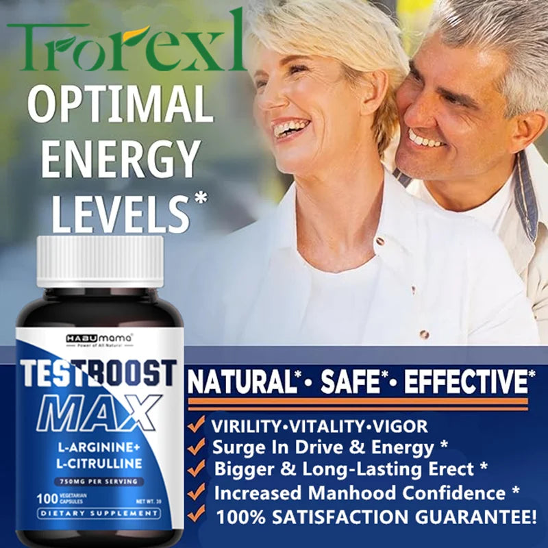 100 tablets Male Supplement with L-arginine L-citrulline,Stamina & Energy Vegan | Discreet Ship