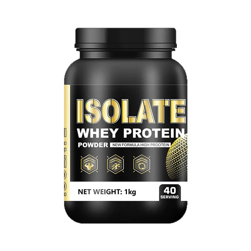 Whey Protein Isolate Powder Low Fat Supplement for Muscle Recovery and Lean Diet Sports Fitness Nutrition 1000g