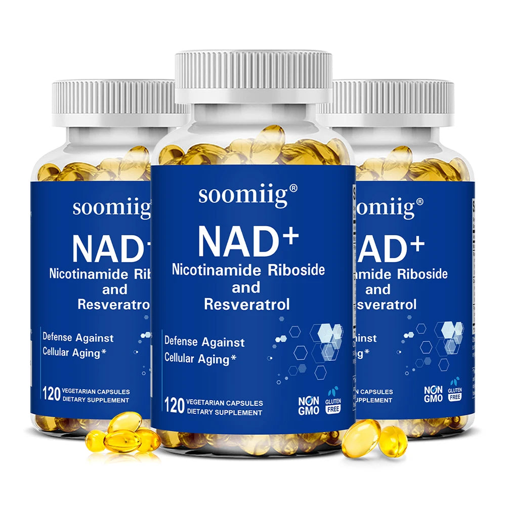 NAD Supplement, with Resveratrol - Support Cellular Health, Stamina & Healthy Aging, Promotes Blood Circulation