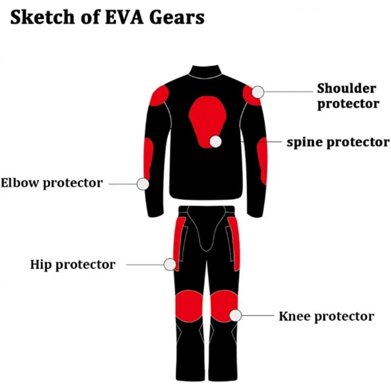 Motorcycle Racing Suit Waterproof and Breathable Motorcycle Riding Suit Reflective with Removable Lining Protective Equipment