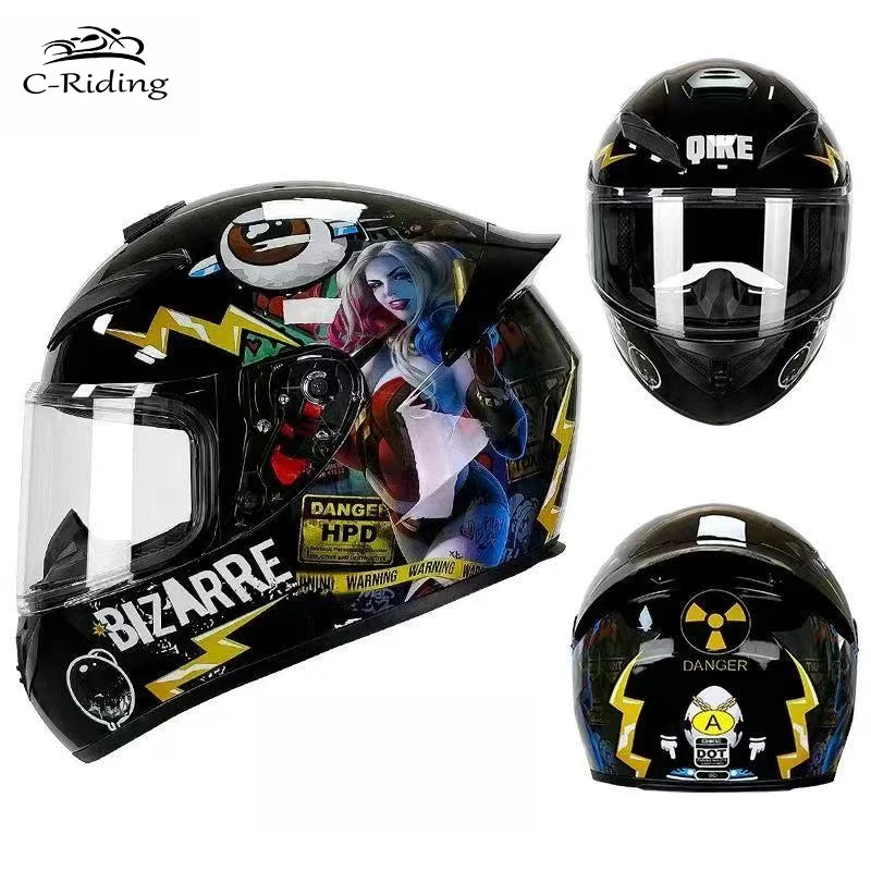 Adult Helmets For Motorcycle Full Face Helmet HD Visors Capacete De Moto Capacetes DOT Approved