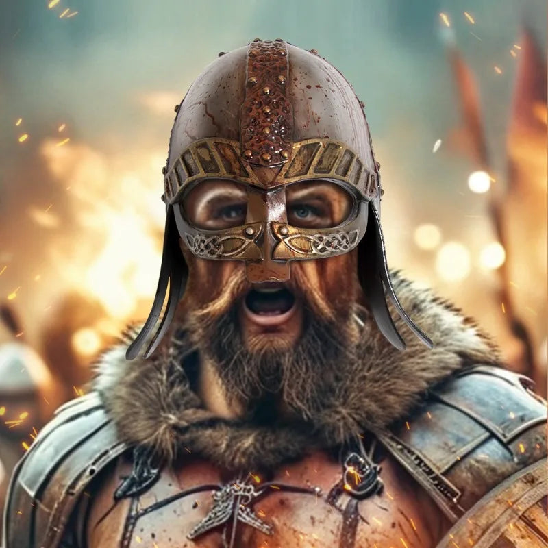 Medieval Renaissance Viking Helmet Vintage Design Cosplay Costume Prop for Party Stage Performance