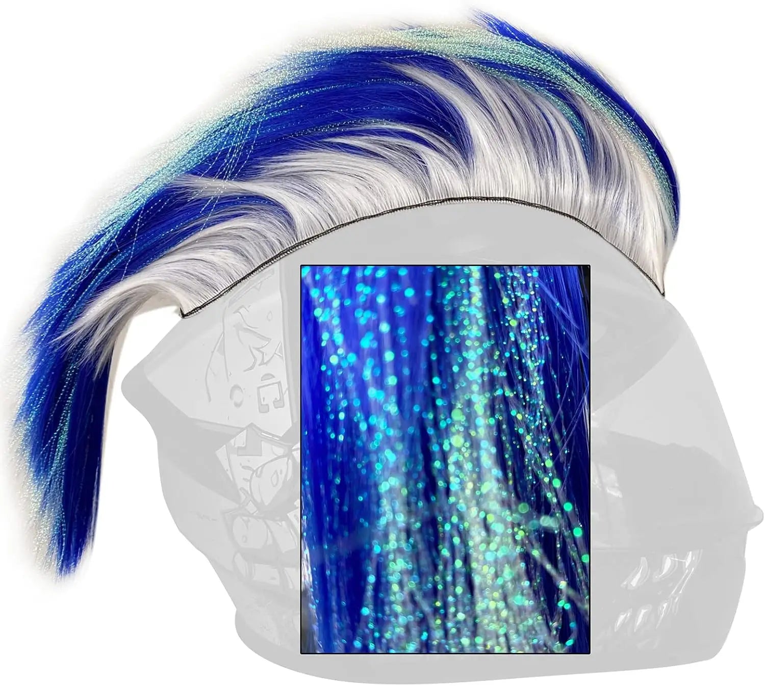Synthetic Wigs Helmet Hawks Motorcycle Helmet Mohawk for Bicycle/Almost Helmet/Stick Reusable Design (Helmet Not Included)