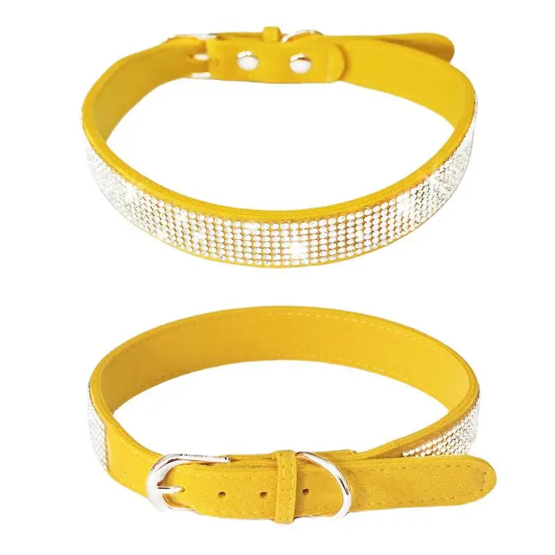 Crystal Dog Collar Comfortable Glitter Rhinestone Dog Collars Zinc Alloy Buckle Collar For Small Dogs Cats