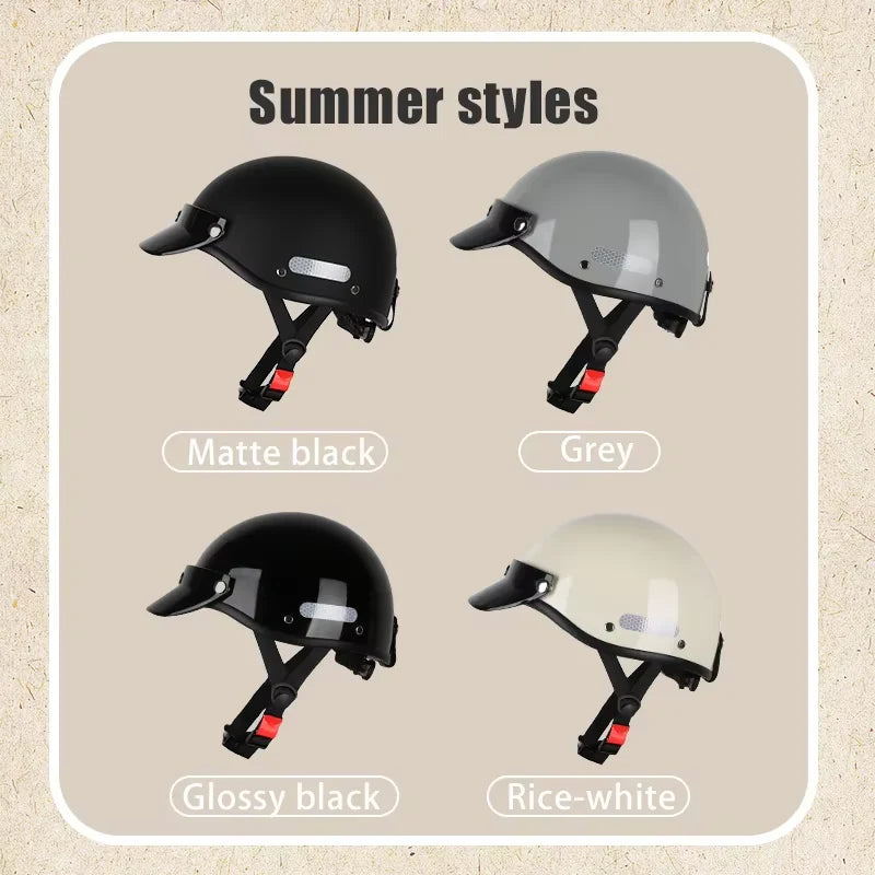 Vintage Helmet Motorcycle Helmet Cruiser half helmet Men Women Adult Child All seasons summertime Simple and nice