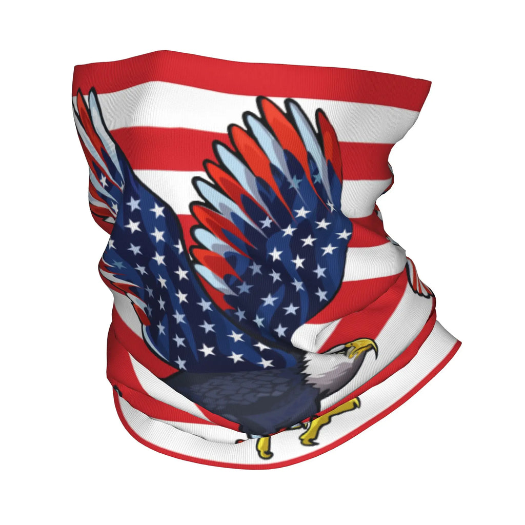 Custom Vintage American Flag Bandana Neck Gaiter for Hiking Hunting Women Men Wrap Scarf USA Proud Balaclava Warmer