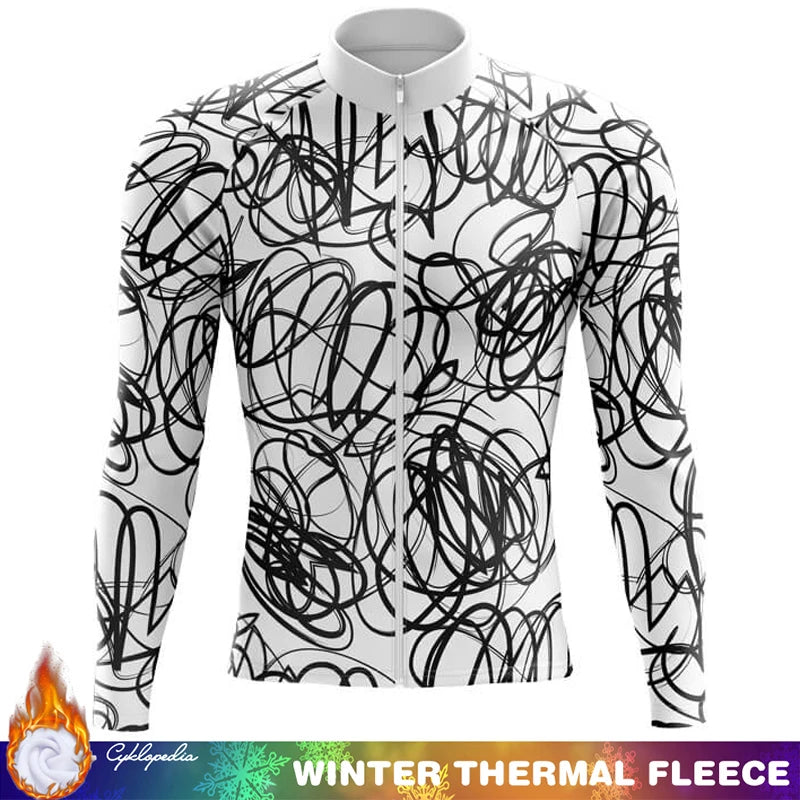 Cycling Clothing Man Thermal Fleece Jersey Winter Long Sleeve Men Men's Clothes Mens Uniform Outfit Retro Biking Cycle Bike Road