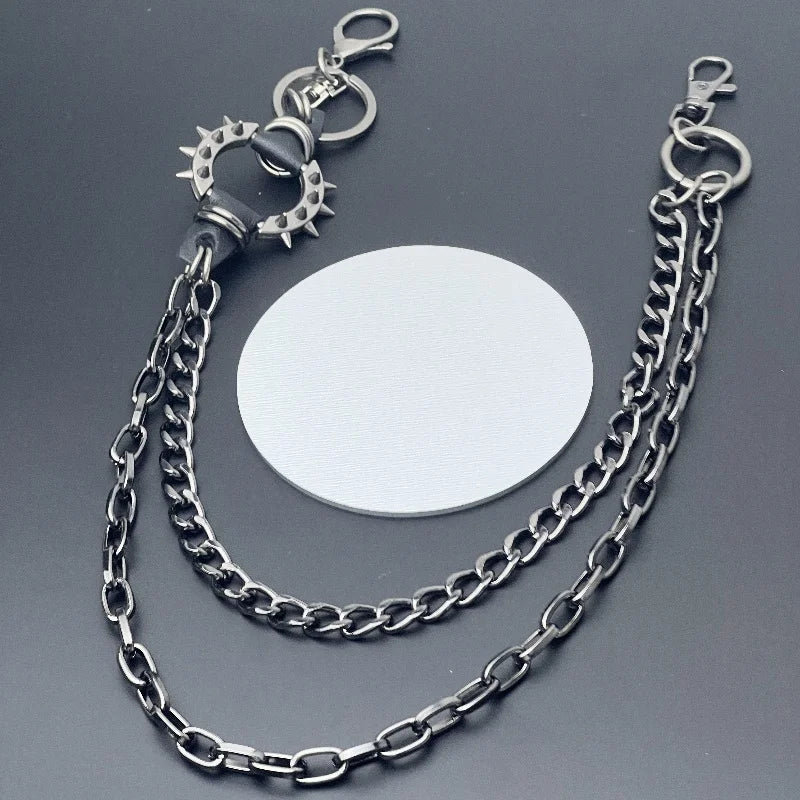 Hip Hop Pant Chain Waist Jeans accessories Metal Rock Motorcycle clothing
