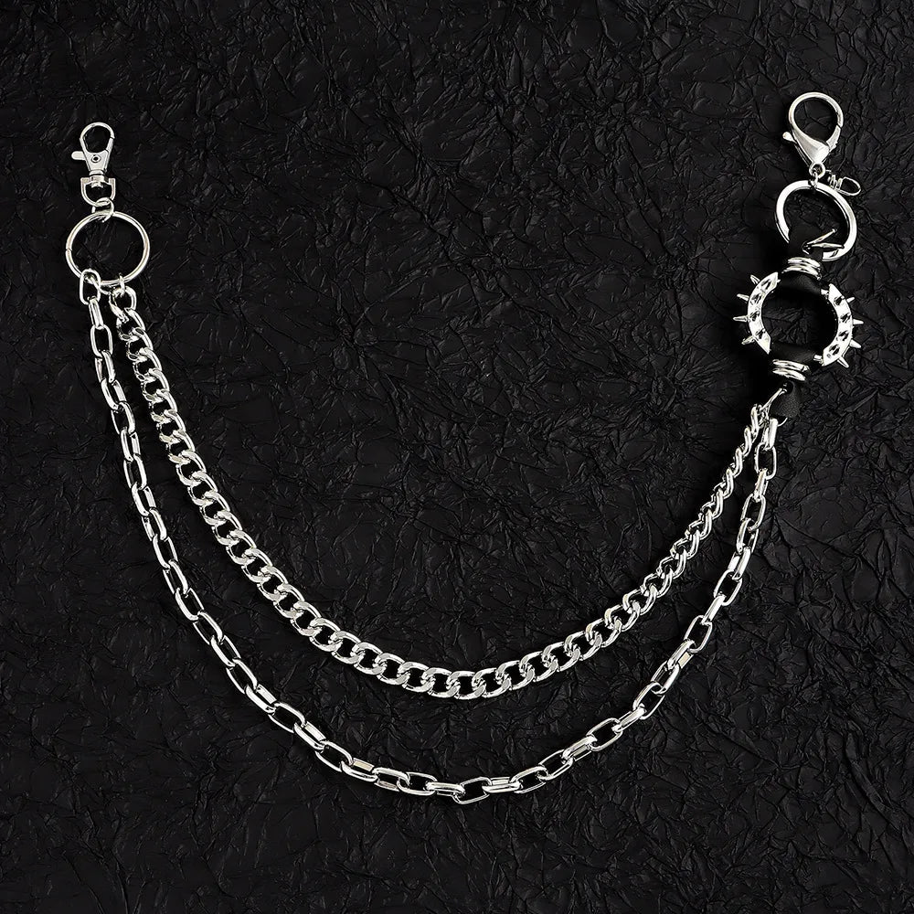 Hip Hop Pant Chain Waist Jeans accessories Metal Rock Motorcycle clothing