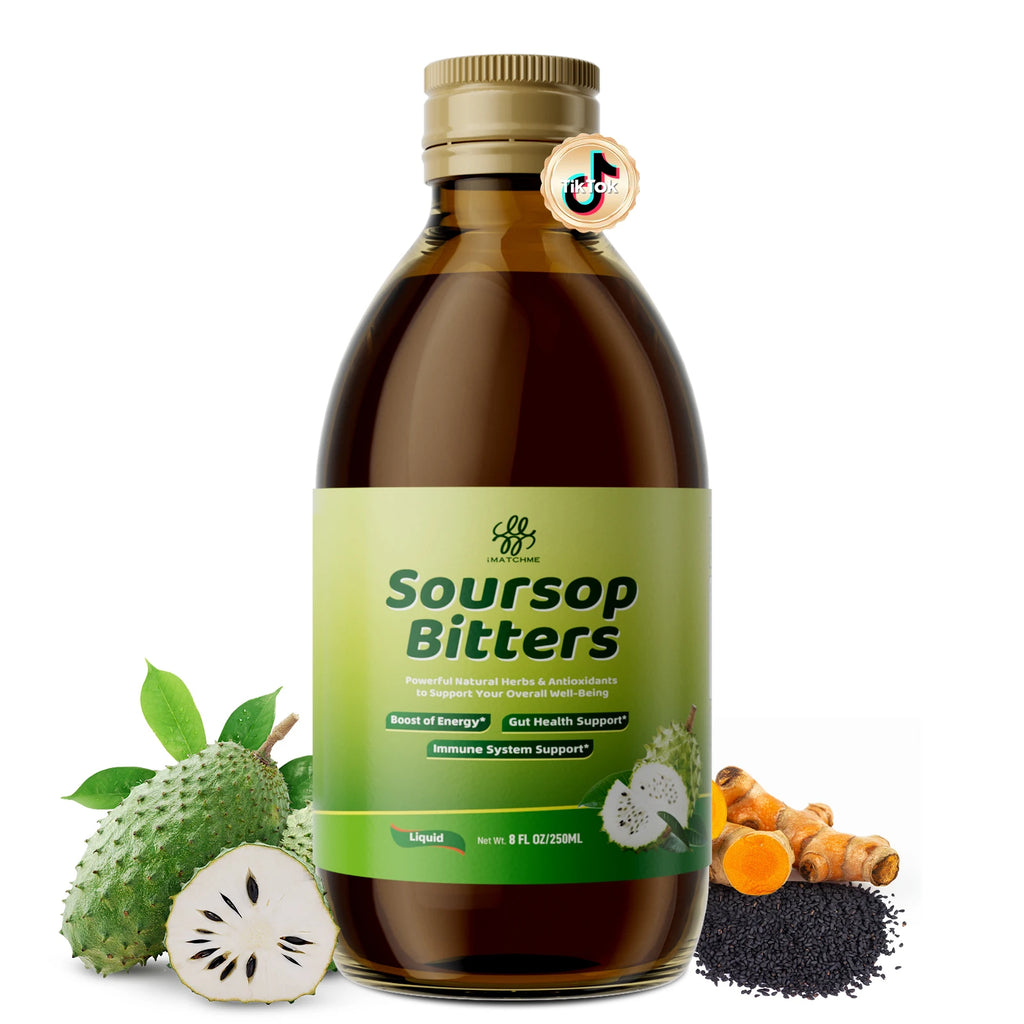 Soursop Bitters Liquid 500ML, Natural Herbal Antioxidant Supplement, Boost Energy, Support Gut Health & Immune System, for Daily