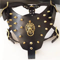 Bulldog Sports Training Harness Collar Cowhide Rivet, Copper Spikes Studded, Harness For Small Medium Dog, Dobermann Back Armor