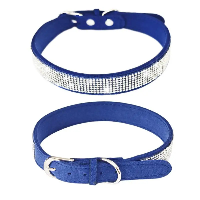 Crystal Dog Collar Comfortable Glitter Rhinestone Dog Collars Zinc Alloy Buckle Collar For Small Dogs Cats