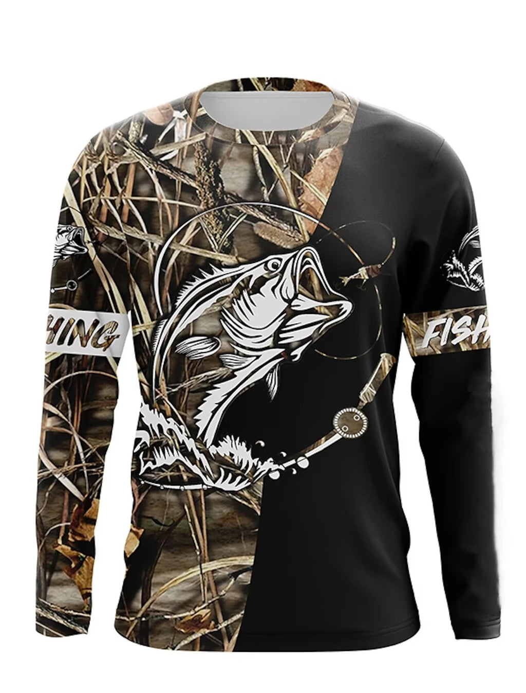 Fishing Long Sleeve Tshirt Hunting Camouflage 3d Print T-shirt Men Women Fashion Outdoor Sports Oversized Tops Tees Men Clothes