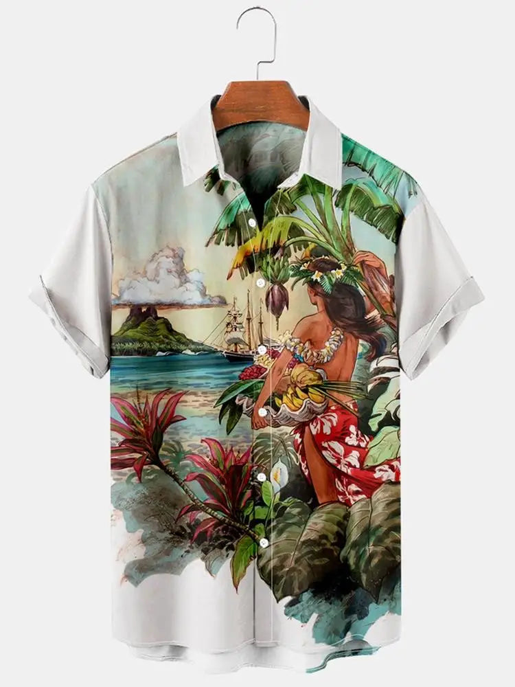 New Hawaiian Shirt For Men Skull 3d Printed Beach Shirt Short Sleeve Button Casual Men's Skull Shirts Oversized Camisa S-5XL