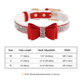 Bling Rhinestone Dog Collar Cute Bowknot Puppy Cat Collars Soft Padded Pet Necklace With Bowtie Warm For Small Dogs Chihuahua