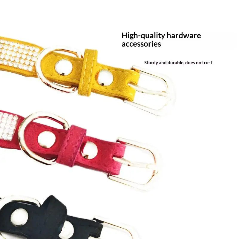 Crystal Dog Collar Comfortable Glitter Rhinestone Dog Collars Zinc Alloy Buckle Collar For Small Dogs Cats