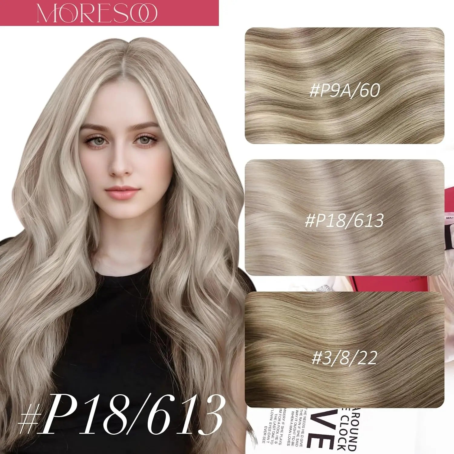 Moresoo Nano Hair Extensions Human Hair Extensions Brazilian Hair Natural Nano Ring Hair Extensions Human Hair Nano Tip 50G/50S