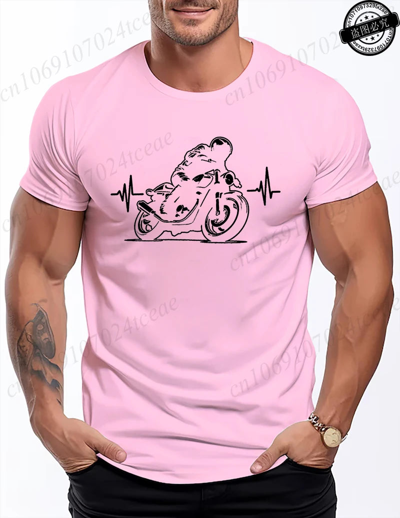 Motorcycle Racing Leisure T Shirt Men Clothing Short Sleeve Casual Top Tees Biker Motorcyclist Print Men Women T-Shirt Clothing