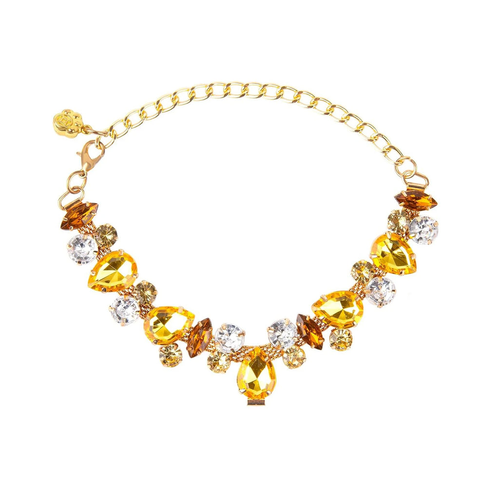 Luxury Gemstone Dog Cat Collar Gold Chain Necklace Fashion Pet Jewelry Accessories Puppy Diamond Collar for Small Medium Dogs