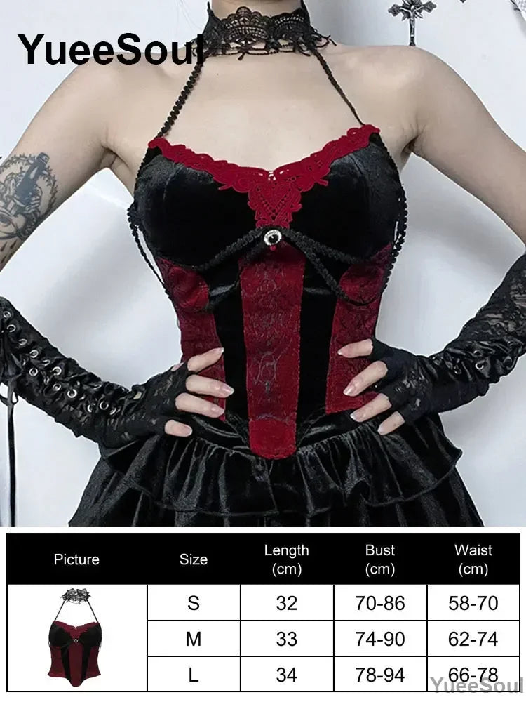 Gothic Crop Tops Black Lace Mesh Tanks Tops 2026 New Y2K Goth Punk Grunge Fairy Core Sexy Y2K Halloween 2000s Women Clothing