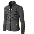 Steampunk Men Gothic Clothing Military Jackets Medieval Vintage Jacket Stand Collar Rock Frock Coat Men's Retro Punk Coat