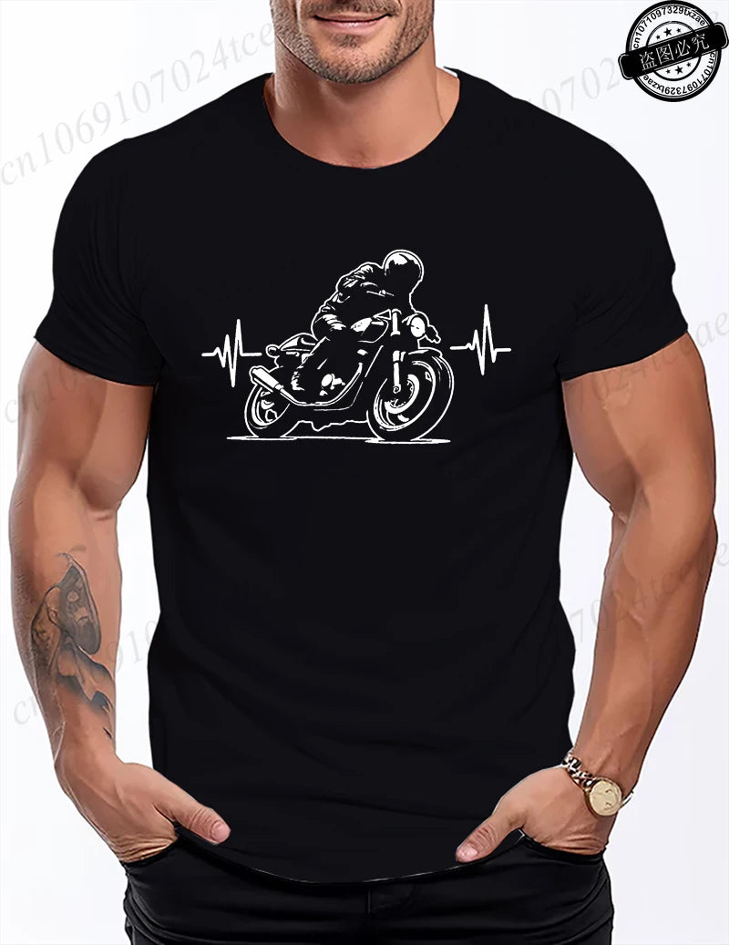 Motorcycle Racing Leisure T Shirt Men Clothing Short Sleeve Casual Top Tees Biker Motorcyclist Print Men Women T-Shirt Clothing