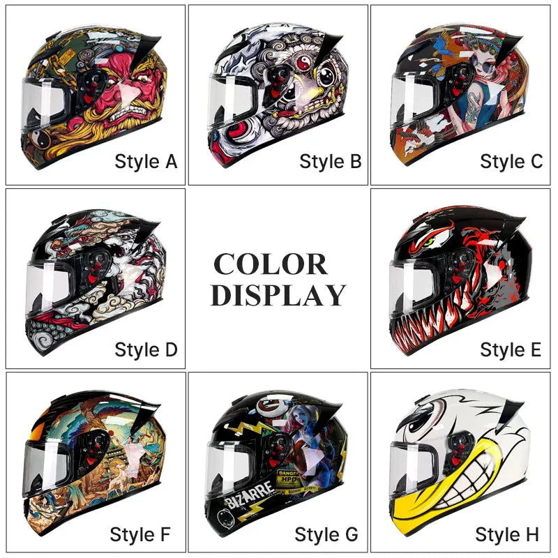 Adult Helmets For Motorcycle Full Face Helmet HD Visors Capacete De Moto Capacetes DOT Approved