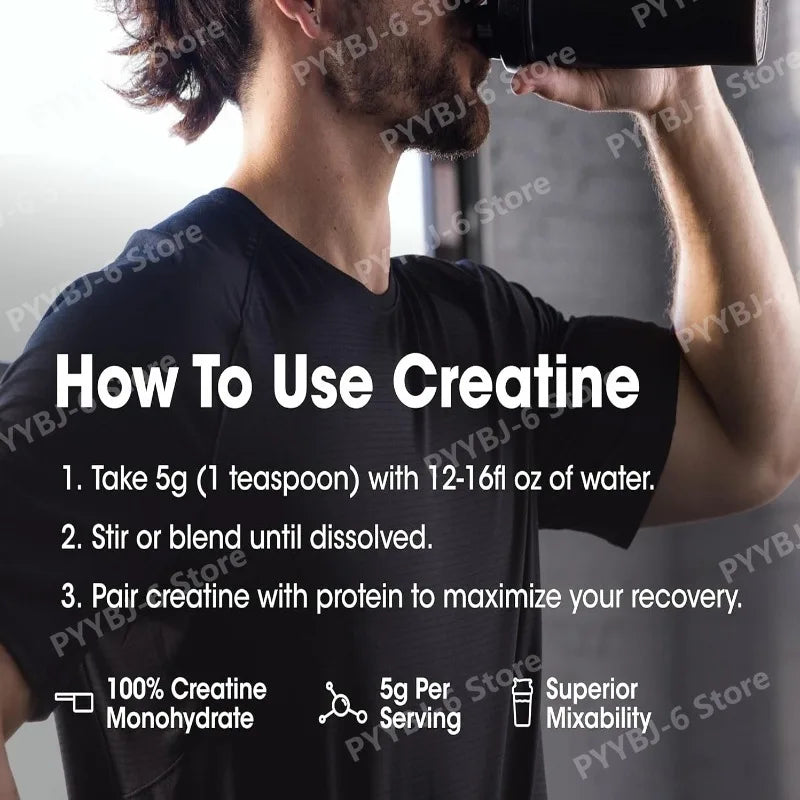 Micronized Creatine Monohydrate Powder Supports Muscle Strength &Power Unflavored 300g (60 Servings) Dietary Supplement