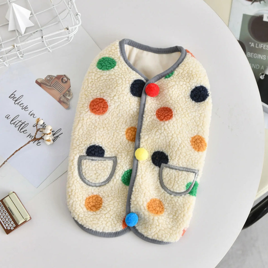 Pet Clothing for Autumn Winter Lamb Wool Vest for Warmth Small Medium-sized Dog Schnauzer Teddy Coat Puppy Clothes