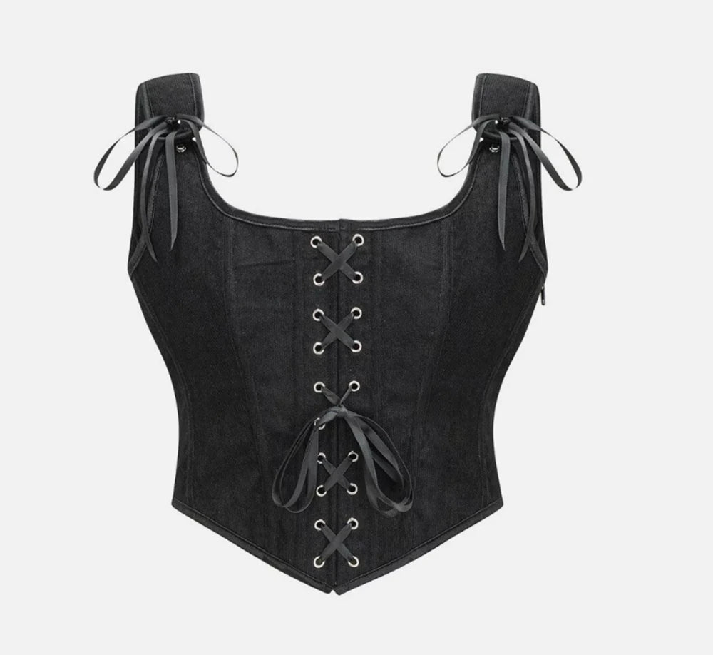Women Renaissance Corset Front Lace Up U Back Bodice Corsets Victorian Bustier