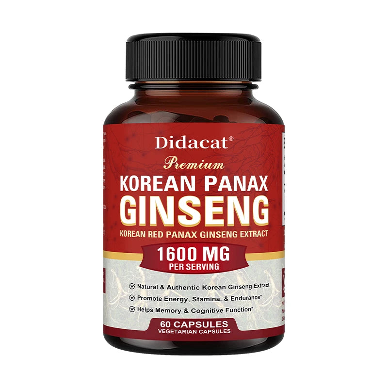 Korean Red Ginseng Extract - Supports Maximum Strength and Energy, Immune Health Supplement, Vitality, Stamina, Strength