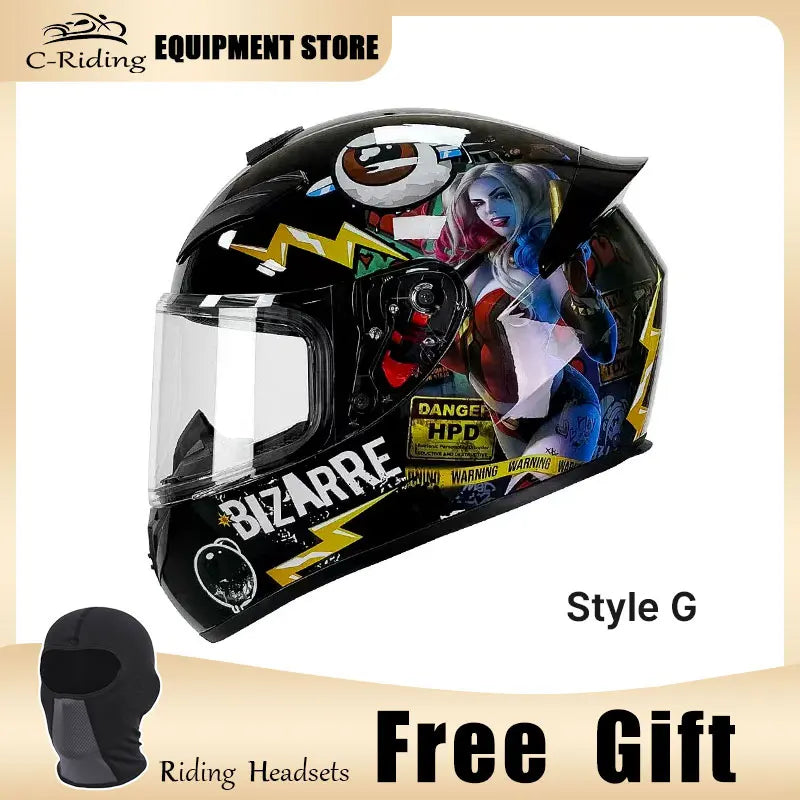 Adult Helmets For Motorcycle Full Face Helmet HD Visors Capacete De Moto Capacetes DOT Approved