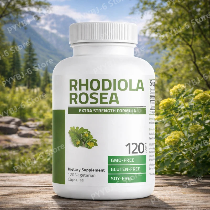 Rhodiola Rosea Supplement Support Overall Health Non-GMO Vegan Vegetarian Capsules 120 Count Natural Herbal Extract for Adult