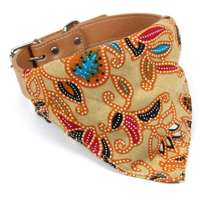 PU leather collar suitable for both cats and dogs, fashionable and versatile dog drool bib collar