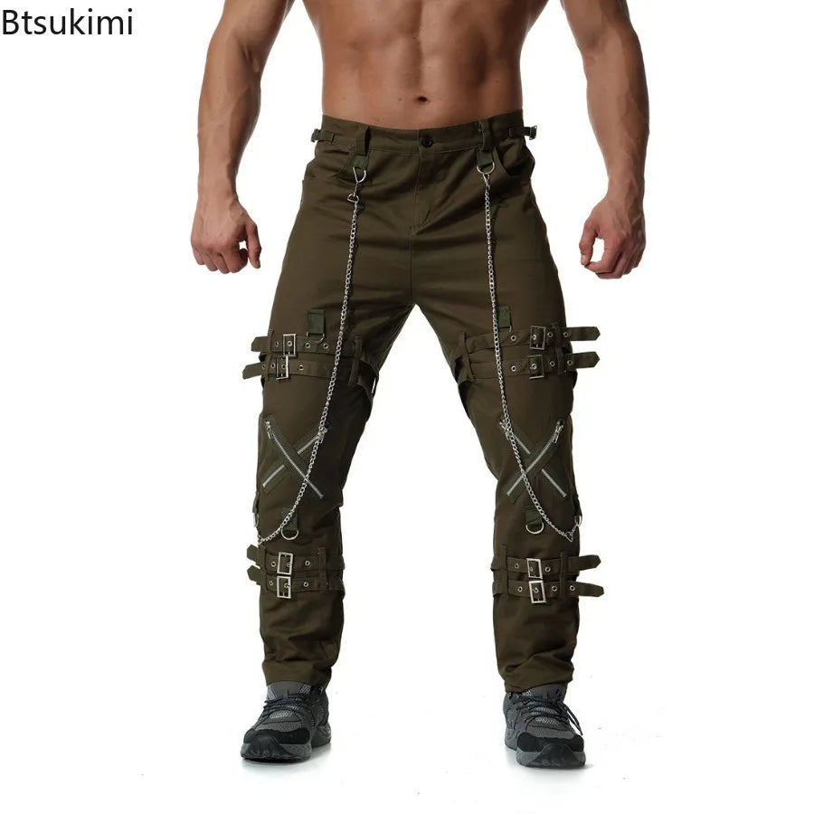 2026 Personality Men's Clothing Fashion Hip Hop Joggers Pants Punk Rock Cargo Pants Trend Streetwear Men Vintage Casual Trousers