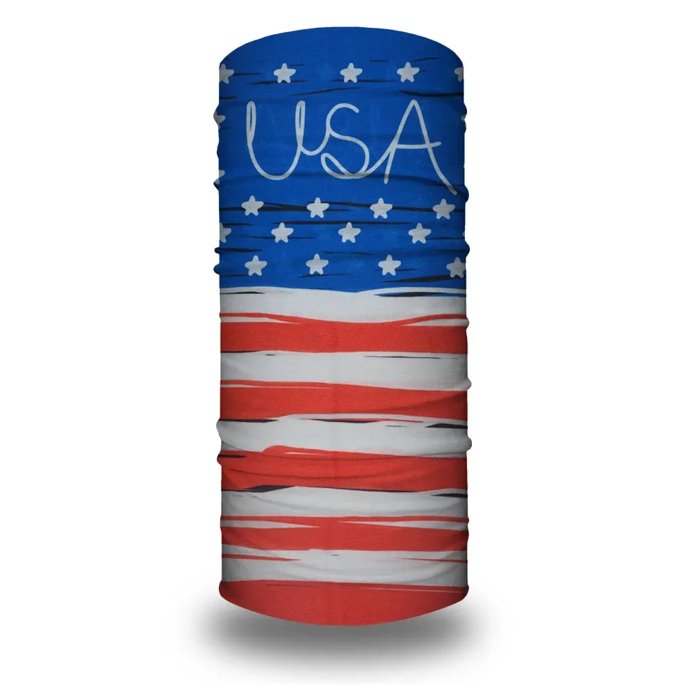 American Flag Tube Bandana Turbans Headwrap for Women Men Wind Dustproof Neck Gaiter Balaclava Seamless Multifunctional Headband