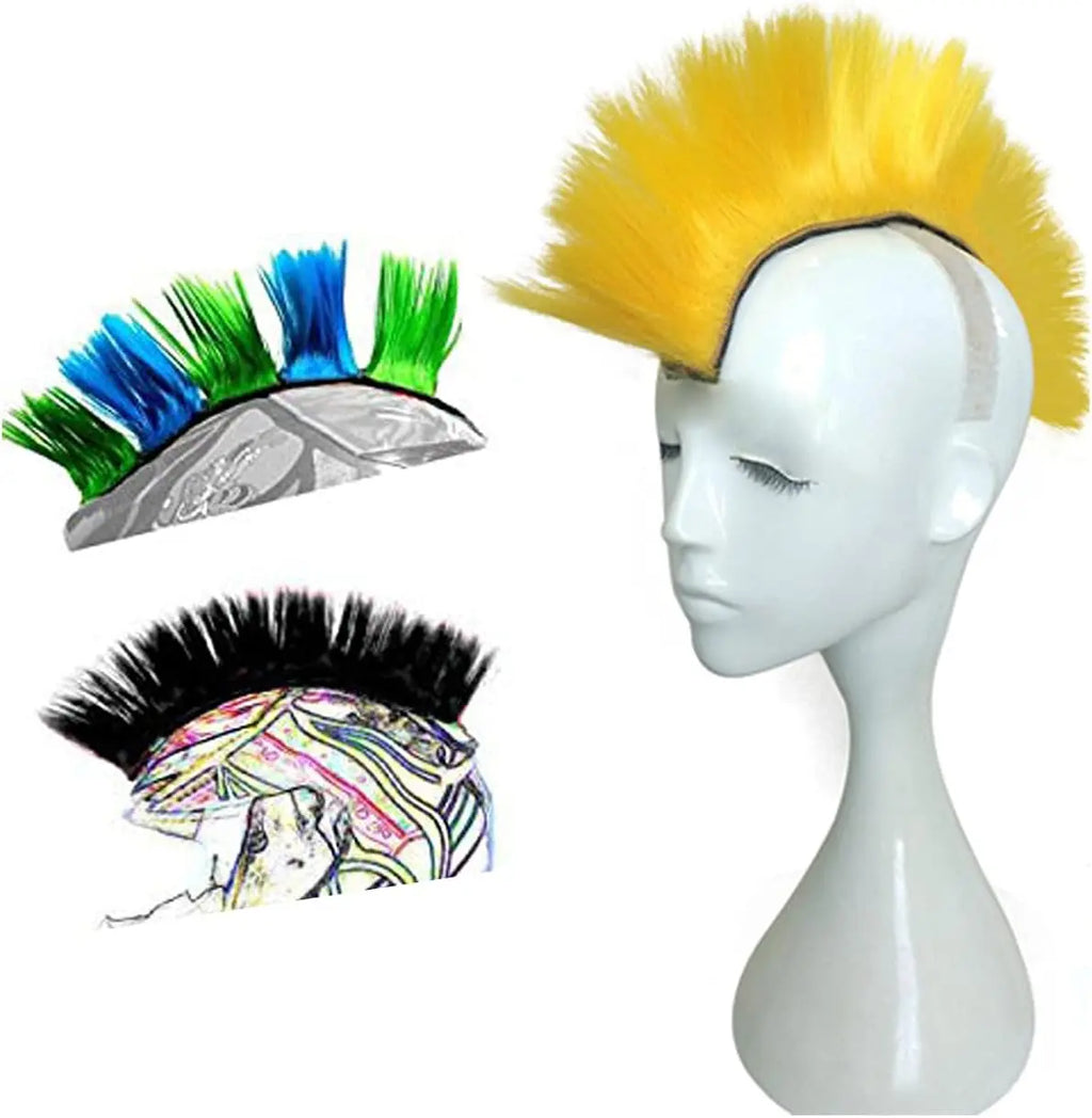 Synthetic Wigs Helmet Hawks Motorcycle Helmet Mohawk for Bicycle/Almost Helmet/Stick Reusable Design (Helmet Not Included)