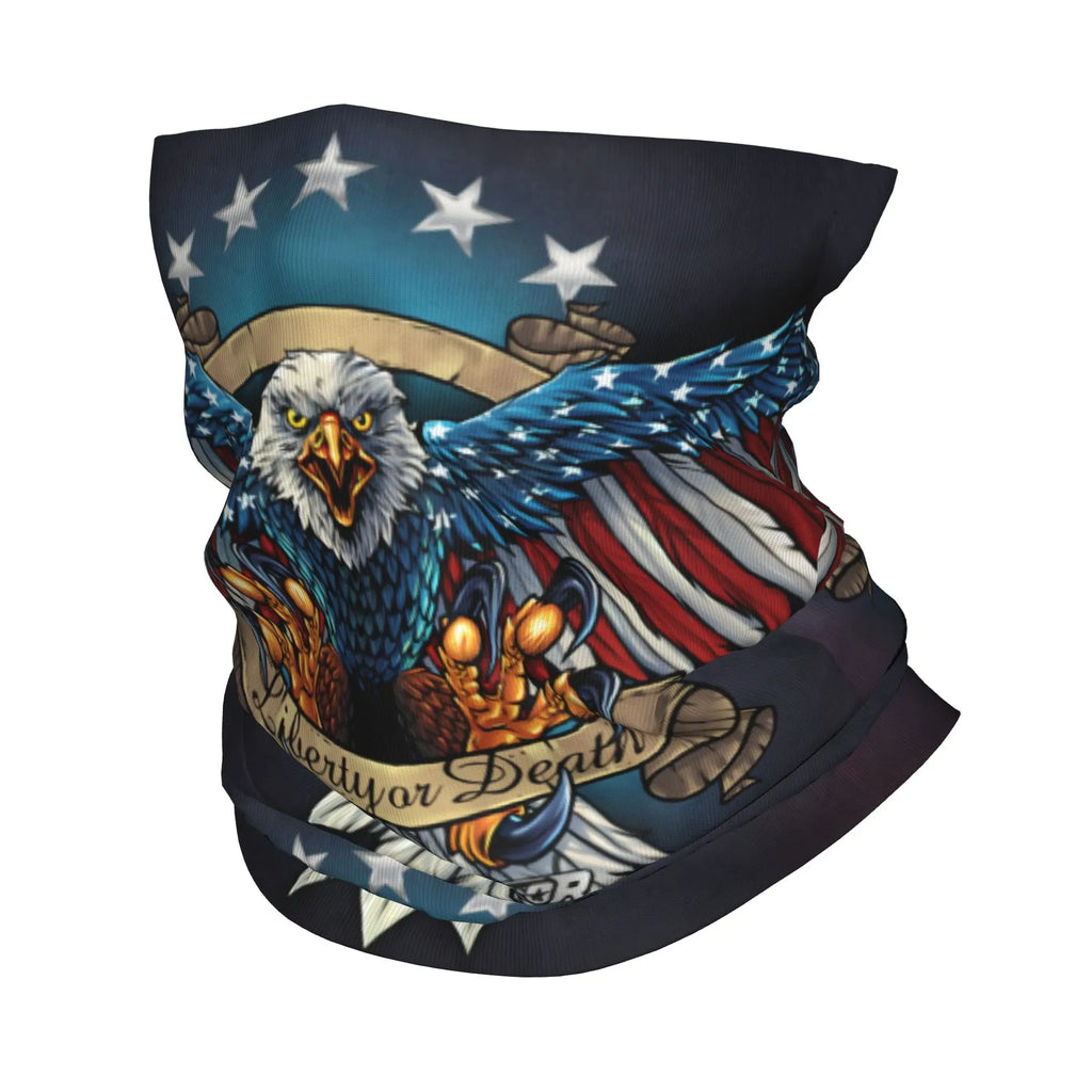 Custom Vintage American Flag Bandana Neck Gaiter for Hiking Hunting Women Men Wrap Scarf USA Proud Balaclava Warmer