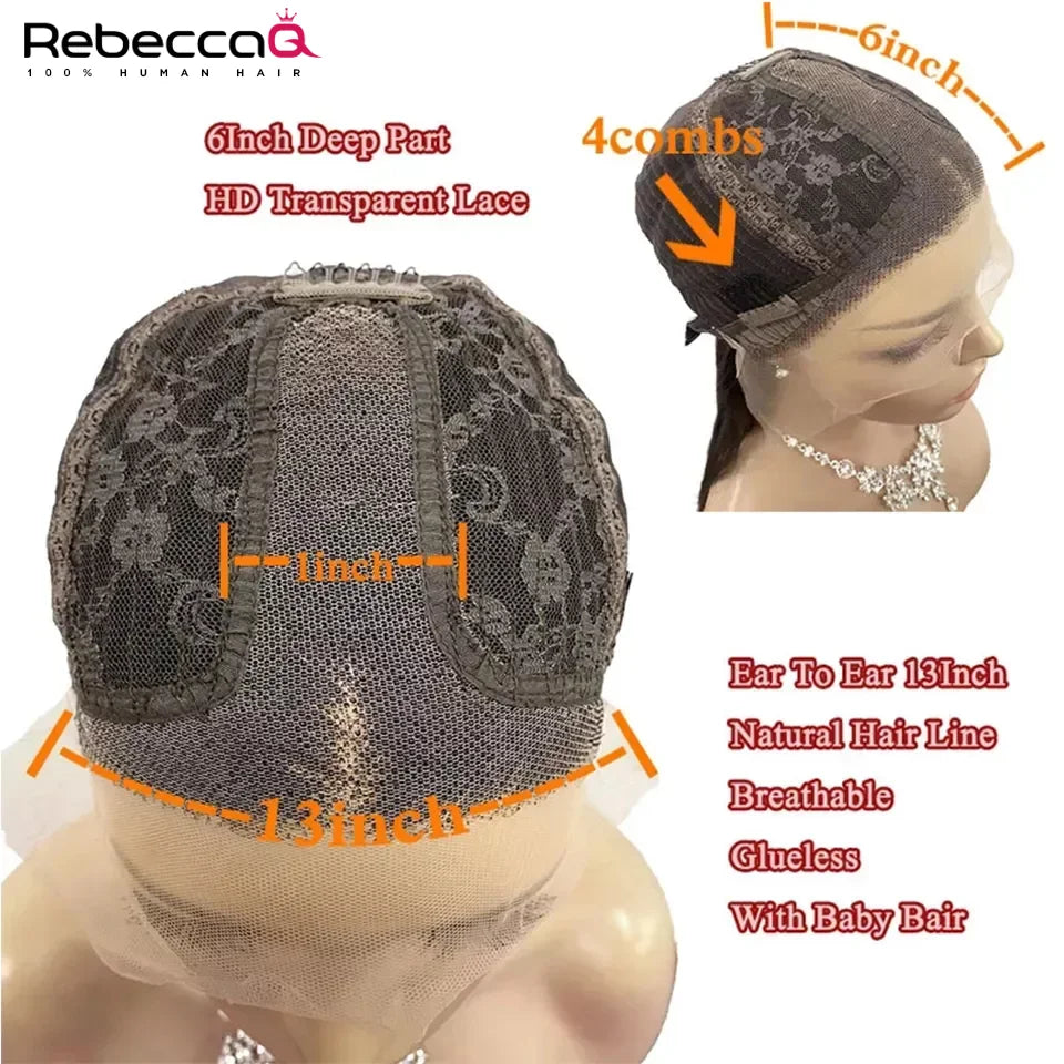 Pink Straight Lace Front Wigs 13x6x1 Lace Part Human Hair Wig For Women Transparent Lace Highlight Colored Brazilian Remy Hair