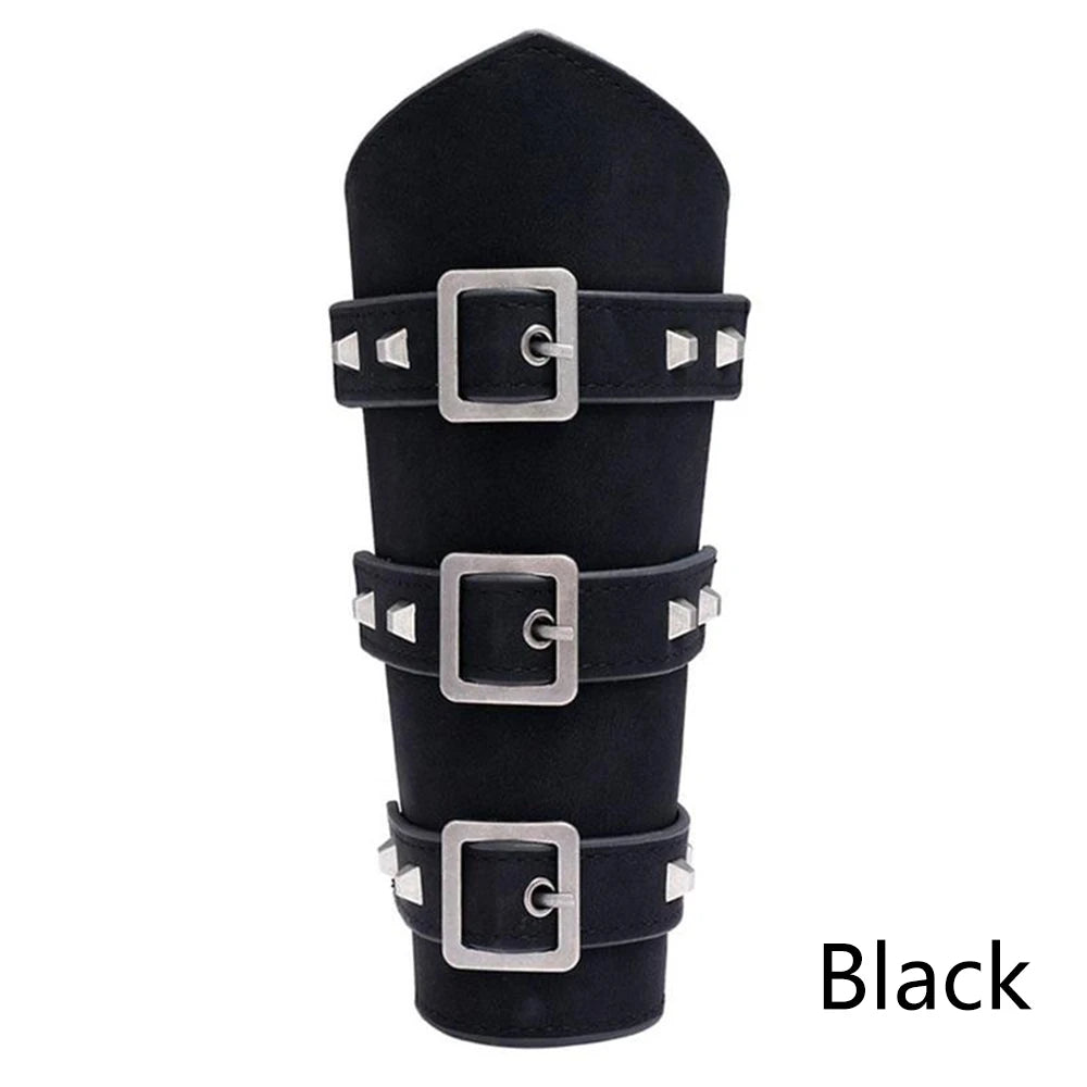 Punk Hip Hop 1Pc Cosplay Leather Armor Arm Viking Bangles Pirate Knight Gauntlet Wristband Bracer Accessories New Men's Bracelet
