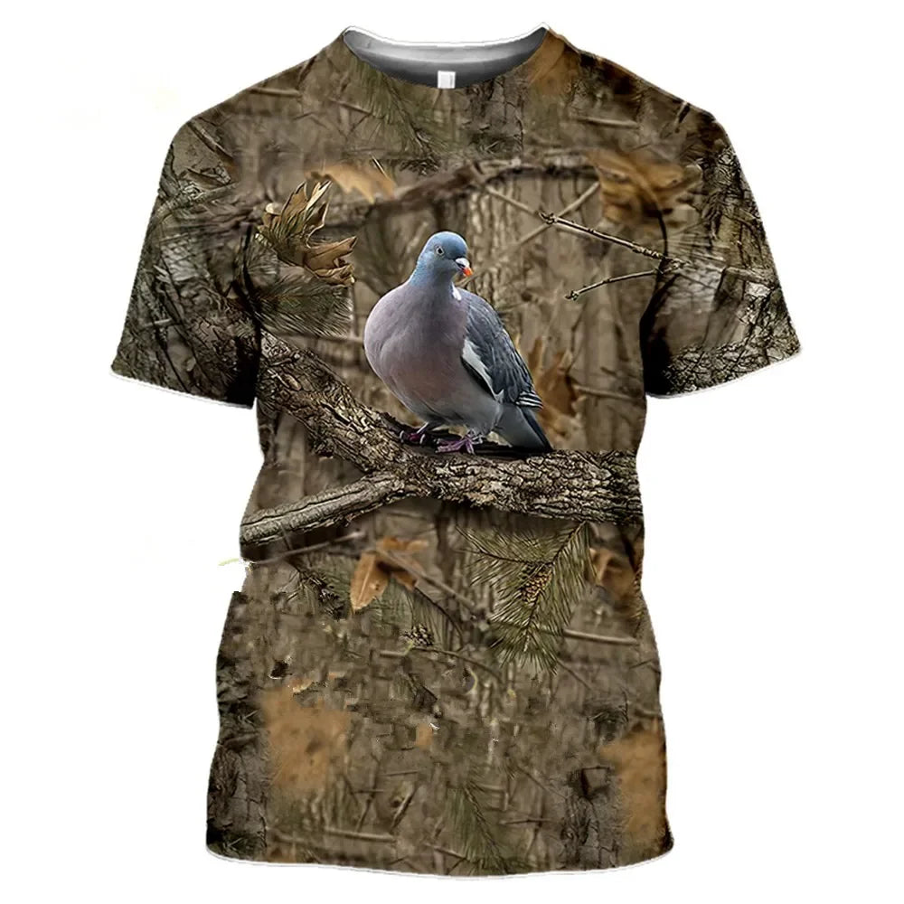 Camouflage Hunting Animal Wild Boar 3d T-shirt Summer Casual Men's T-shirt Fashion Street Women's Pullover Short Sleeve