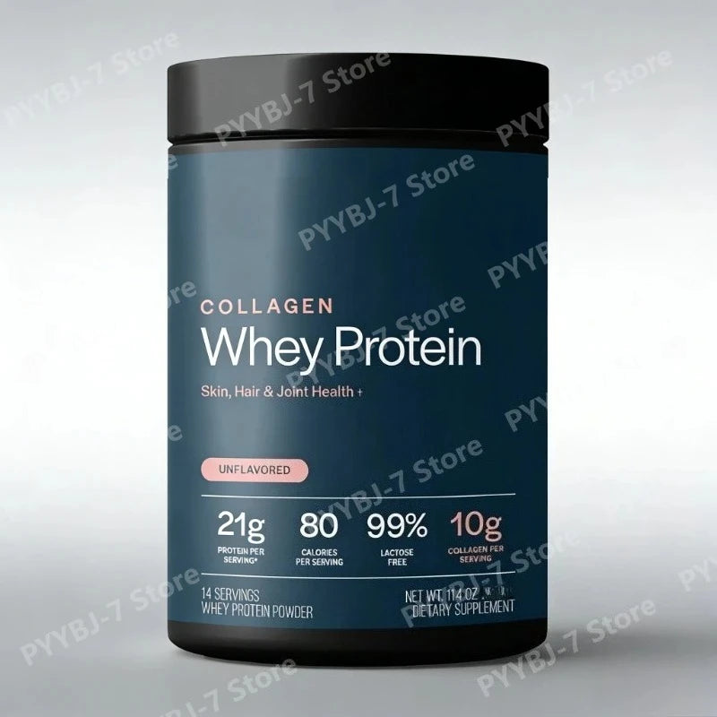 Whey Protein Powder Unflavored Muscle Recovery Joint Health Skin Hydration Grass-Fed Collagen Daily Nutrition Support