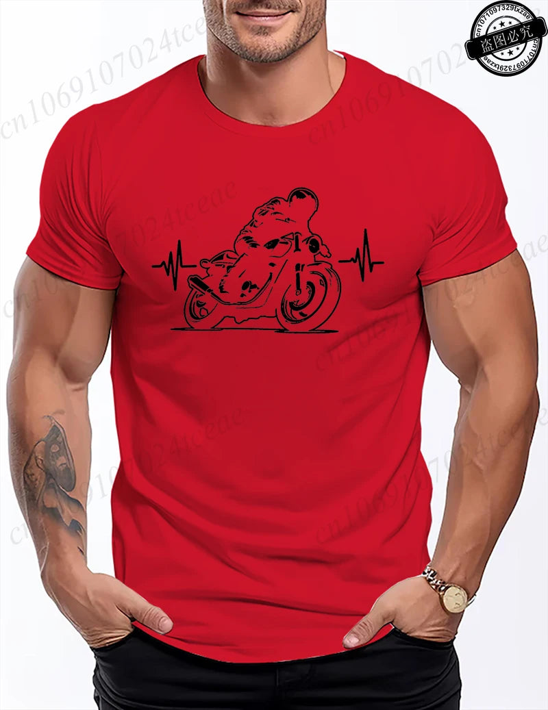 Motorcycle Racing Leisure T Shirt Men Clothing Short Sleeve Casual Top Tees Biker Motorcyclist Print Men Women T-Shirt Clothing