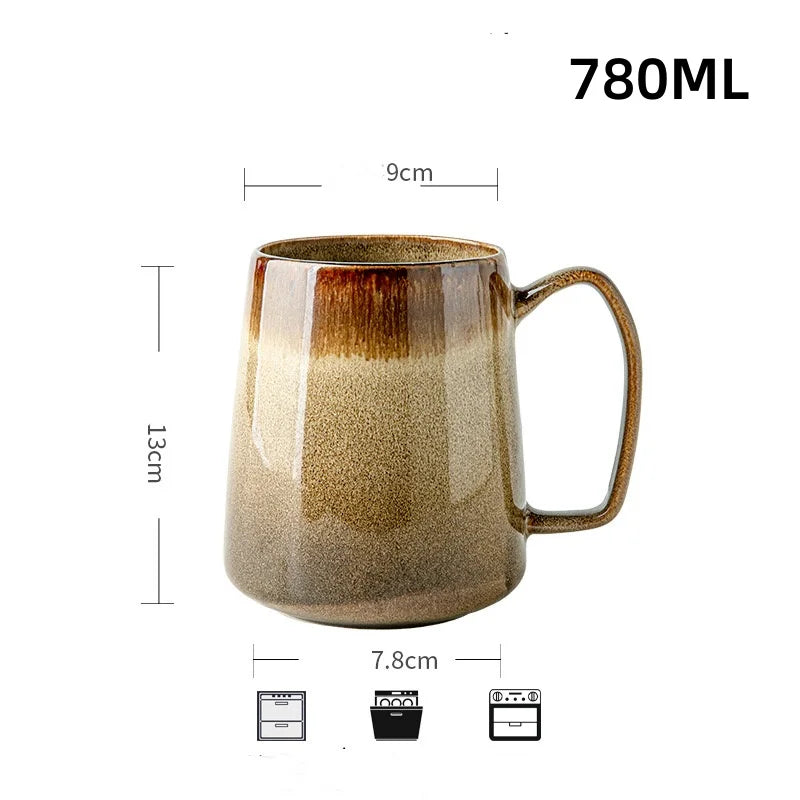 24OZ/700ml Extra - Large Ceramic Coffee Mugs with Handle: Ideal Jumbo Tea & Water Cup for Office & Home, Perfect Gift Choice