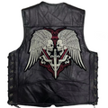 New Motorcycle Riding Leather Vest Embroidery Moto Sleeveless Jacket Waistcoat Street Fashion Biker Vests Punk Veste for Man