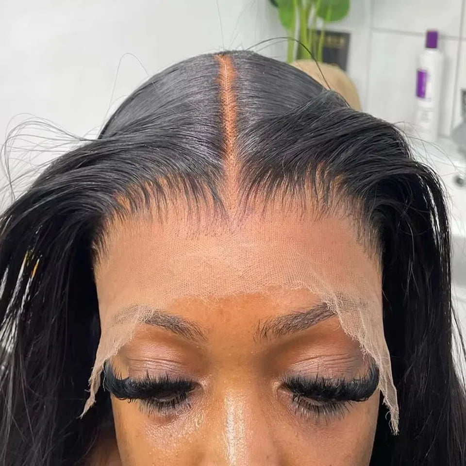 13x4 HD Lace Frontal Brazilian Straight Hair HD Transparent Lace Closure Pure-Hand Tied Human Hair Lace Closure 12-24 Inch