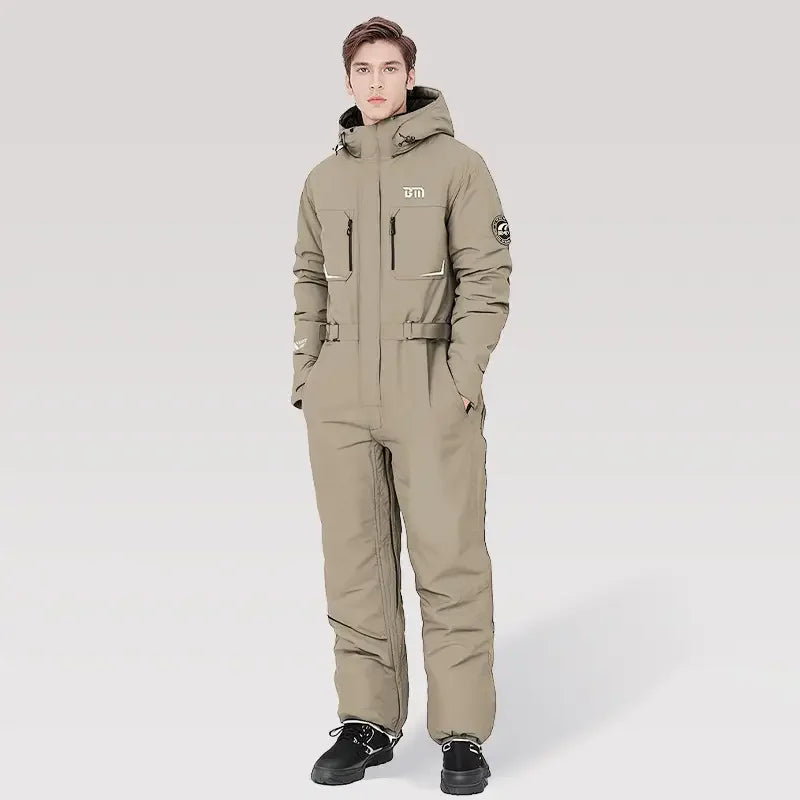 Motorcycle Riding Winter Coldproof Clothing Winter Fashion Waist Designwarm Cotton Jumpsuit Thickened Waterproof Snowmobile Suit