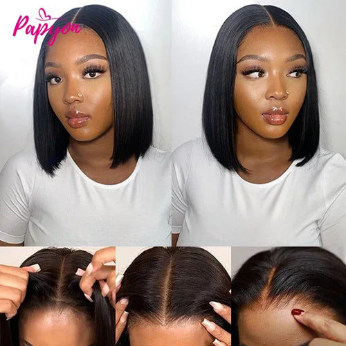 2026 new Short Straight Bob Wig, Glue-Free, Ready-to-Wear Real Hair Wig, Elastic Drawstring Upgraded Version