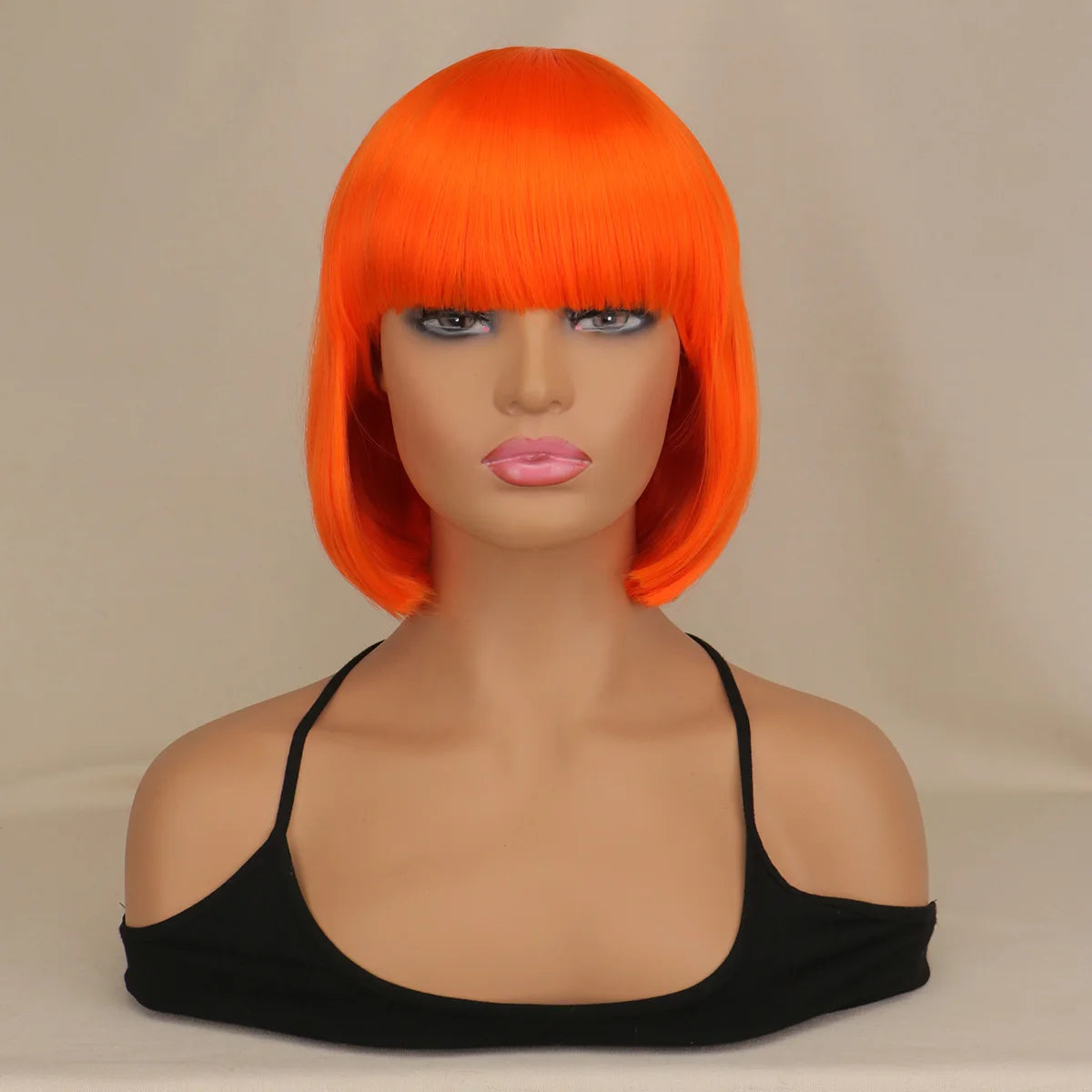 Short Bob Wig With Bangs Synthetic Wigs For Women Black Blonde Pink Lolita Cosplay Party Natural Hair Perruque Bob