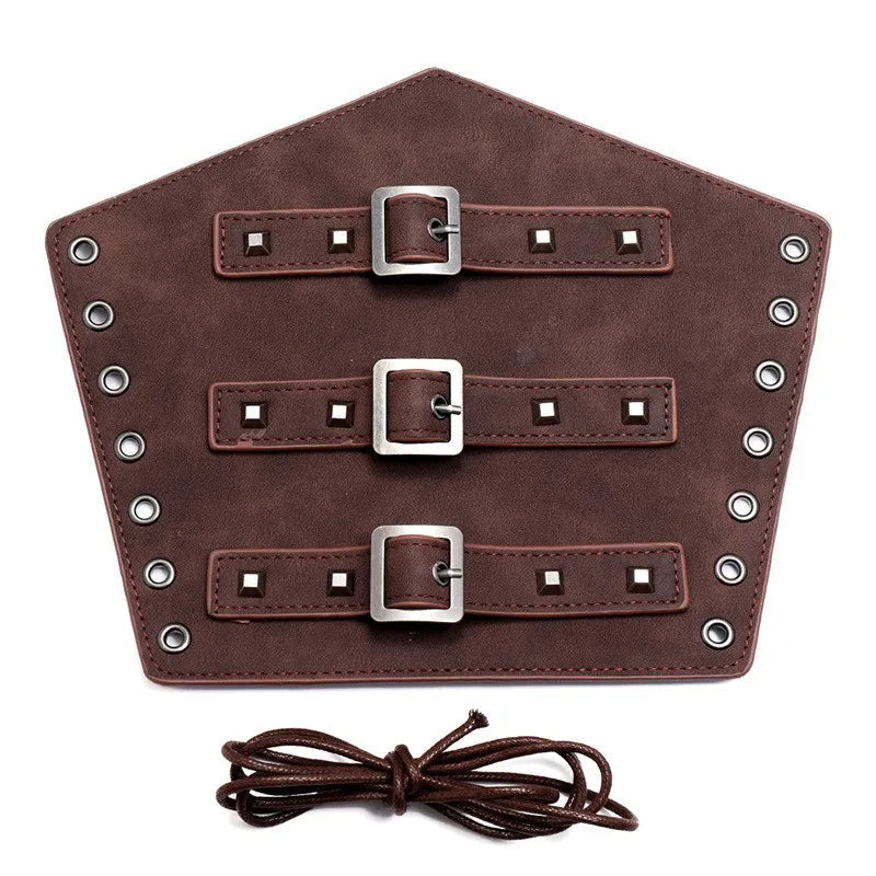 Punk Hip Hop 1Pc Cosplay Leather Armor Arm Viking Bangles Pirate Knight Gauntlet Wristband Bracer Accessories New Men's Bracelet